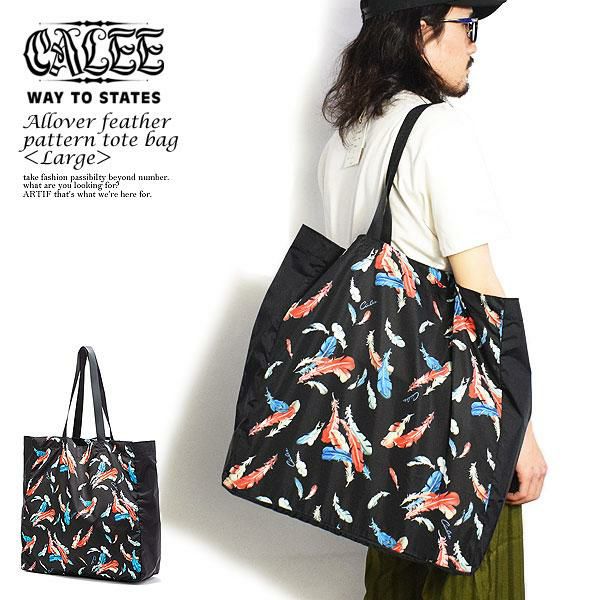 30％OFF SALE セール CALEE キャリー Allover feather pattern tote 