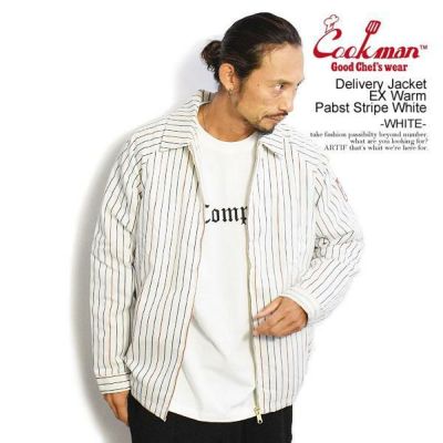 COOKMAN クックマン Delivery Jacket EX Warm Pabst Stripe White -WHITE-