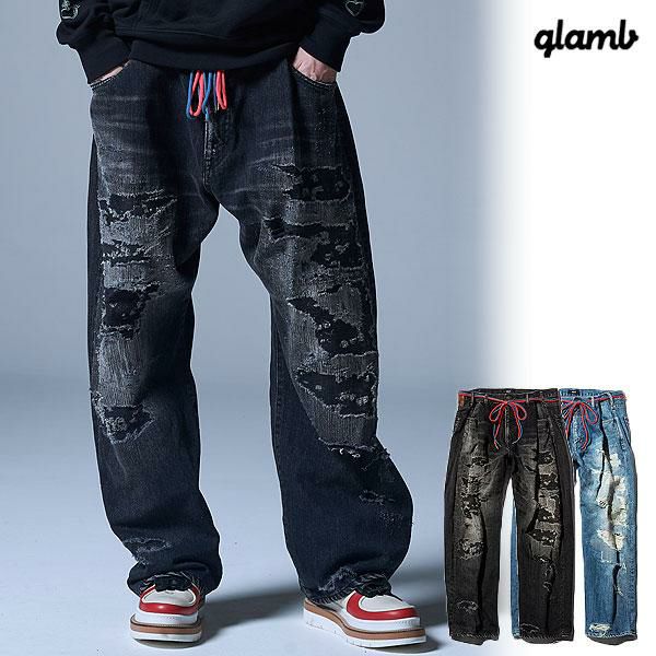 30％OFF SALE セール glamb グラム Heavy Damage Wide Denim パンツ 送料無料 atfpts 30％OFF SALE セール glamb グラム Heavy Damage Wide Denim