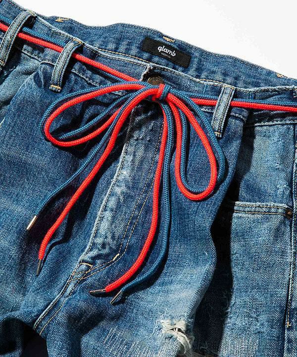30％OFF SALE セール glamb グラム Heavy Damage Wide Denim