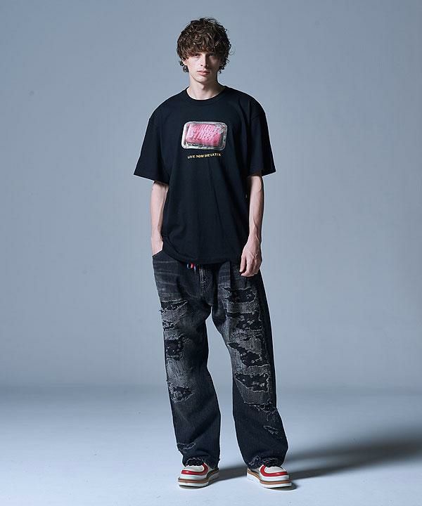 30％OFF SALE セール glamb グラム Heavy Damage Wide Denim