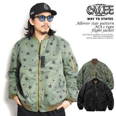 30％OFF SALE セール CALEE キャリー Allover star pattern MA-1 type ...
