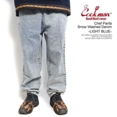 クックマン　COOKMAN CHEF PANTS 新品　デニム COOKMAN クックマン Chef Pants Snow Washed Denim Blue -LIGHT