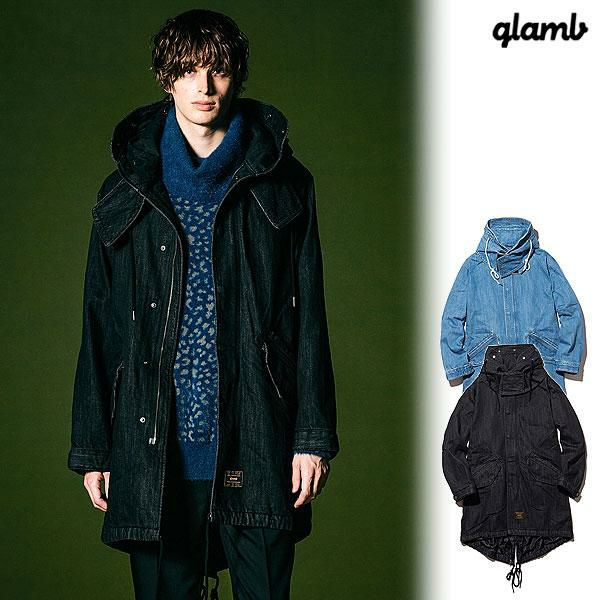 glamb デニム ハイネックモッズコート Lサイズ 定価¥49.500 glamb（グラム）の「Denim High Neck Mods Coat / デニム