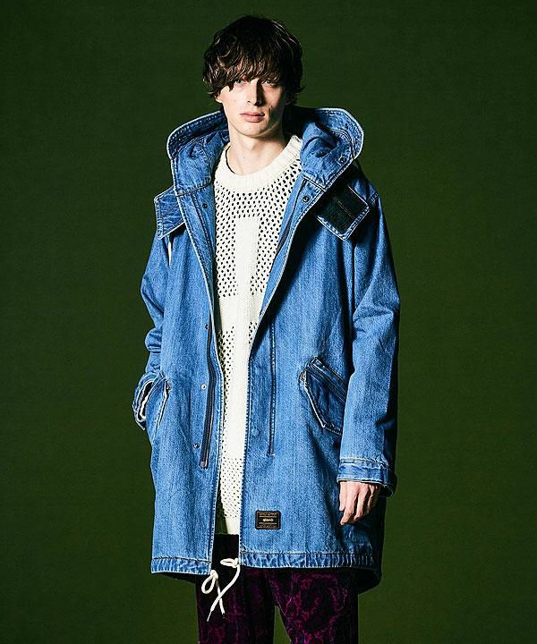 glamb グラム Denim High Neck Mods Coat
