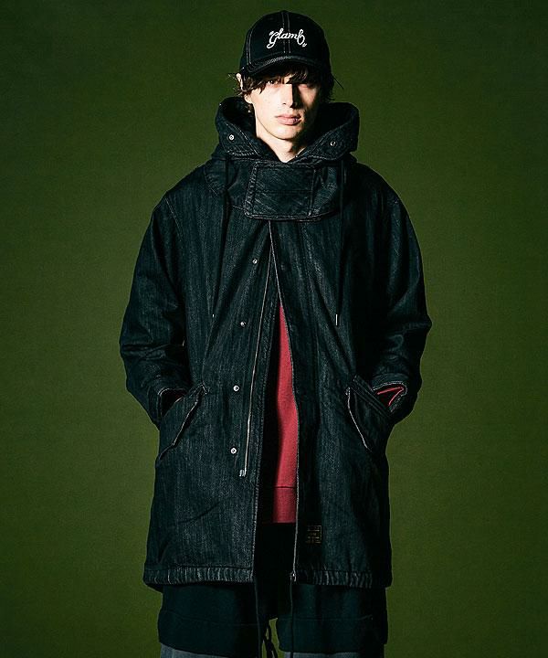 glamb コート glamb グラム Denim High Neck Mods Coat