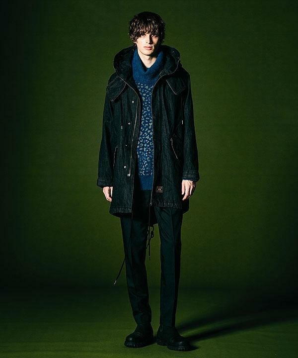 ジャケット・アウター glamb Denim High Neck Mods Coat Black 000000108069-12-xl.jpg?t=