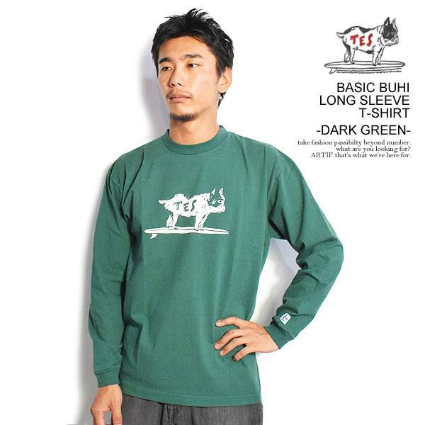 The Endless Summer エンドレスサマー TES BASIC BUHI LONG SLEEVE T-SHIRT -D.GREEN-