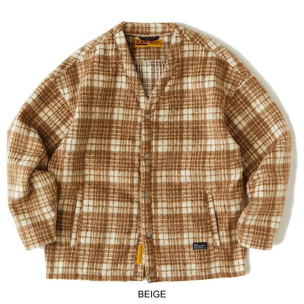 FAT WAFFGAN ネイビー 中古・古着通販】FAT (エフエーティー) チェックネルシャツ ブルー