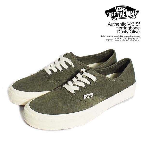 VANS バンズ Authentic Vr3 Sf Herringbone Dusty Olive