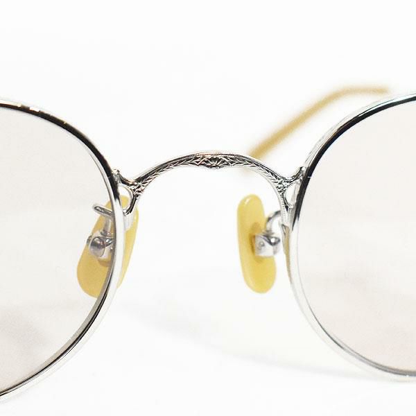 CALEE VINTAGE TYPE CIRCLE GLASSES 銀/緑 CALEE - VINTAGE TYPE CIRCLE METAL GLASSES (GOLD / BROWN