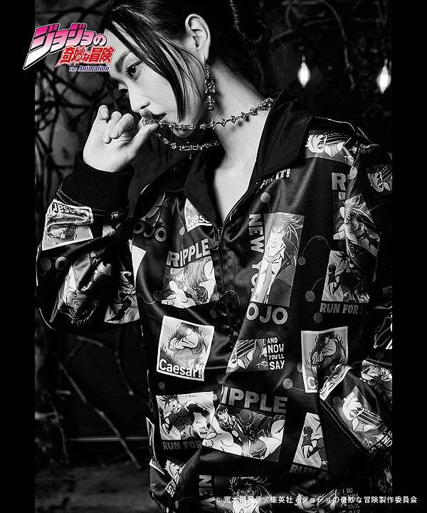 glamb JOJO コラボ カーディガン　ゴールドエクスペリエンス　黒ブラック glamb JOJO コラボ カーディガン ゴールドエクスペリエンス 黒