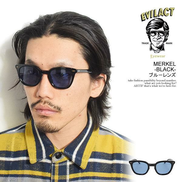 EVILACT EYEWEAR イーブルアクト アイウェア MERKEL -BLACK×BROWN TORT