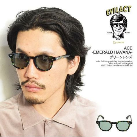 イーブルアクトEVILACT ACE CANVAS限定 EVILACT EYEWEAR イーブルアクト アイウェア ACE -EMERALD
