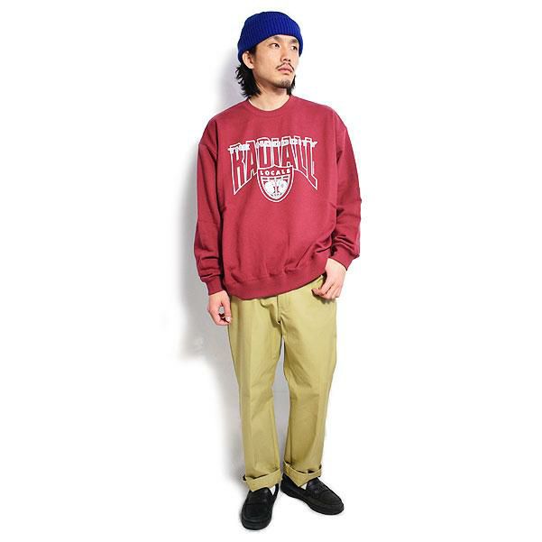 RADIALL セーター　スウェット　ニット　L 赤 RADIALL ラディアル HOOD CITY - CREW NECK SWEATSHIRT L/S