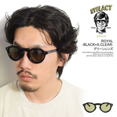 EVILACT EYEWEAR イーブルアクト アイウェア ROYAL -BLACK×A.CLEAR- / グリーンレンズ