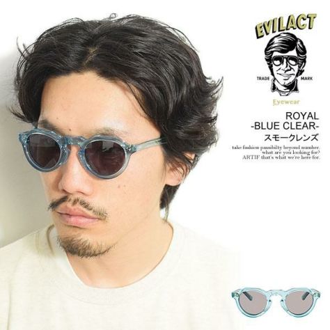 EVILACT EYEWEAR イーブルアクト アイウェア ROYAL -BLUE CLEAR- / スモークレンズ