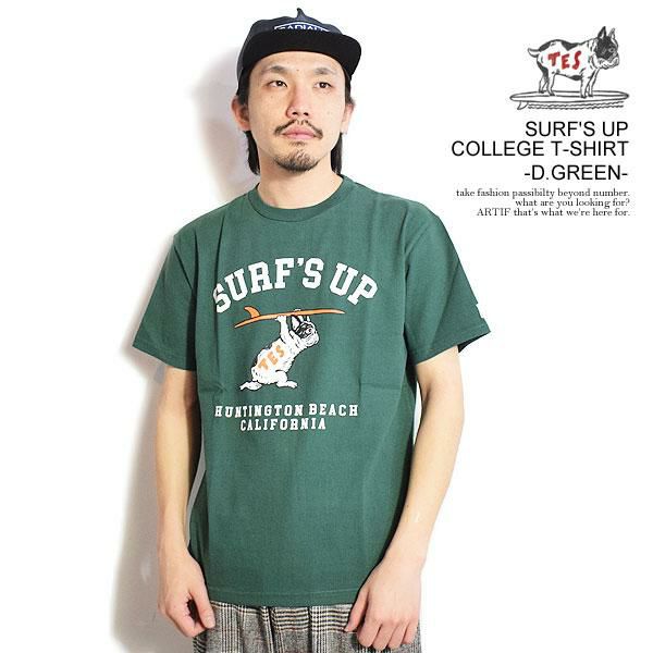 The Endless Summer エンドレスサマー SURF'S UP COLLEGE T-SHIRT -D