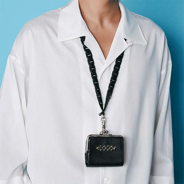 CALEE キャリー CHAIN LEATHER NECK STRAP