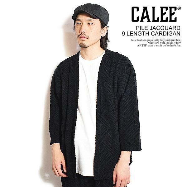 CALEE キャリー PILE JACQUARD 9 LENGTH CARDIGAN