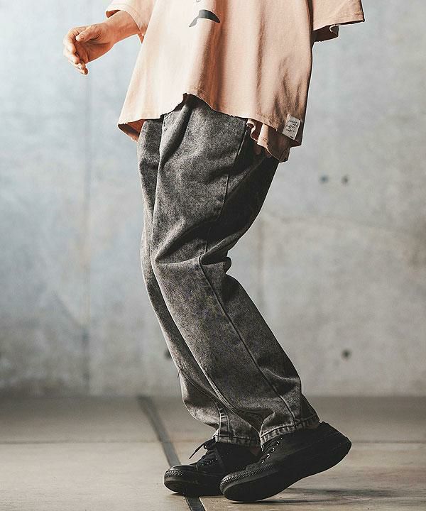 2024 春夏 3rd 先行予約 7月上旬～中旬入荷予定 GLIMCLAP グリムクラップ Chemical wash denim soft  balloon silhouette pants