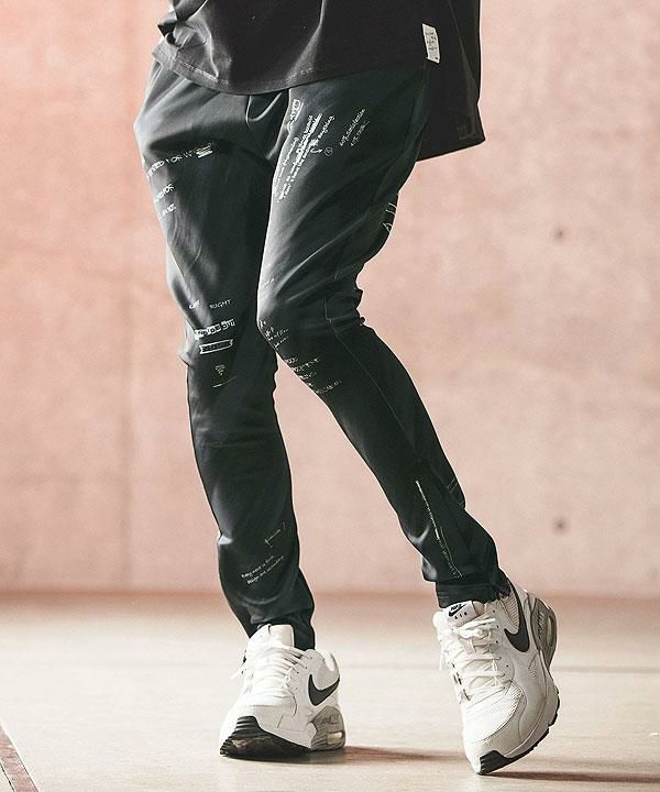 GLIMCLAP グリムクラップ Tight fit track pants-uneven feeling