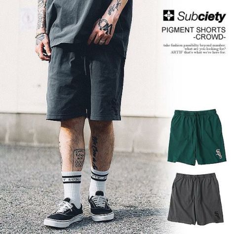 SUBCIETY サブサエティ PIGMENT SHORTS -CROWD-