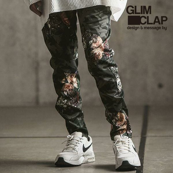 2024 春夏 1st 先行予約 6月下旬～7月上旬入荷予定 GLIMCLAP グリムクラップ Jersey fabric pants  -24spring& summer new botanical pattern-