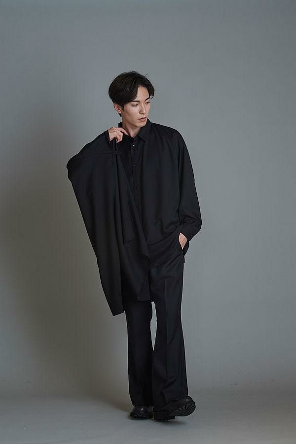 アドーア ソフトボンディングフーディーコート ポンチョ 変形 38 黒 antiqua_yu-00007
