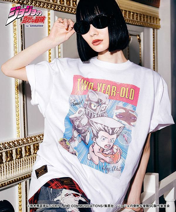 glamb×ジョジョの奇妙な冒険 3部 glamb グラム De-aged Polnareff T-shirts