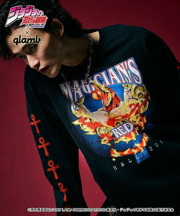 glamb×ジョジョの奇妙な冒険 3部 先行予約 9月上旬～中旬入荷予定 glamb グラム Magician's Red Long Sleeves  T-shirt