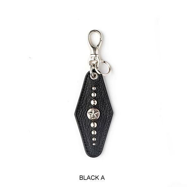 CALEE キャリー SILVER STAR CONCHO LEATHER KEY RING