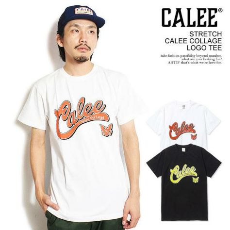 CALEE キャリー STRETCH CALEE COLLAGE LOGO TEE