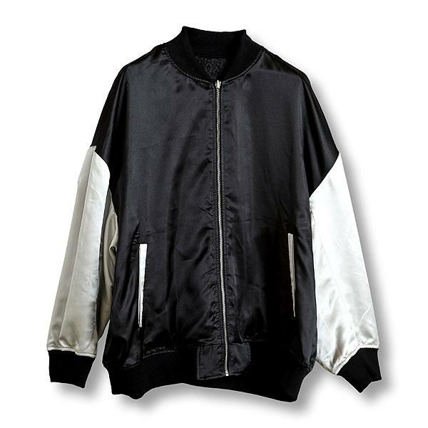 NO ID.⭐︎リバーシブル ブルゾン スタジャン ペイズリー柄×ベロア ブラック NO ID.⭐︎リバーシブル ブルゾン スタジャン ペイズリー柄