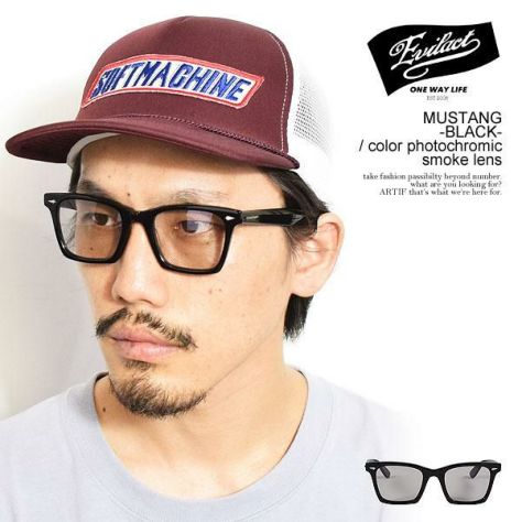 美品　EVILACT/MUSTANG イーブルアクト/マスタング EVILACT EYEWEAR イーブルアクト アイウェア MUSTANG -BLACK- / color