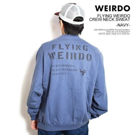 WEIRDO ウィアード FLYING WEIRDO - CREW NECK SWEAT -NAVY-