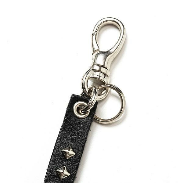 CALEE キャリー STUDS & KNITTING LEATHER SHORT KEY RING