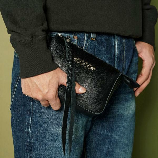 CALEE キャリー STUDS LEATHER MULTI POUCH