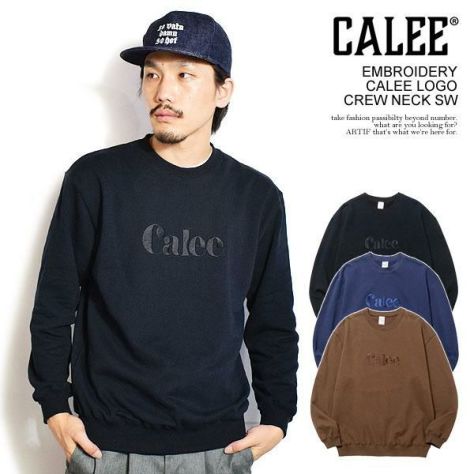 20％OFF SALEセール CALEE キャリー EMBROIDERY CALEE LOGO CREW NECK SW