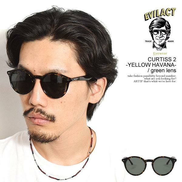 EVILACT EYEWEAR イーブルアクト アイウェア CURTISS 2 -YELLOW HAVANA
