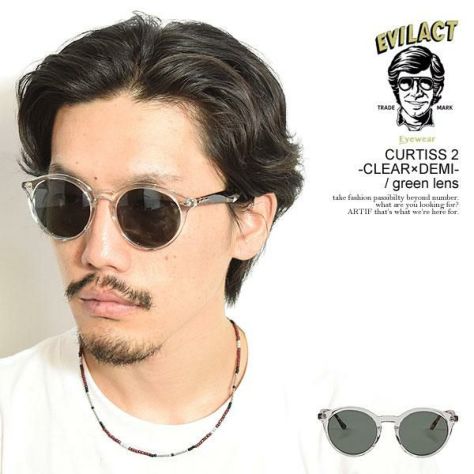 EVILACT EYEWEAR イーブルアクト アイウェア CURTISS 2 -CLEAR×DEMI- / green lens