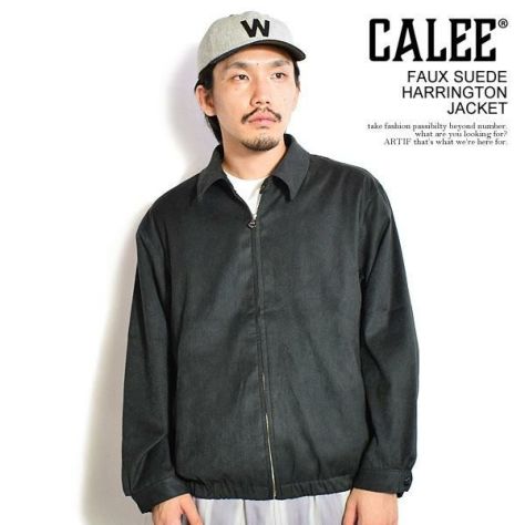 CALEE FAUX SUEDE HARRINGTON JACKET