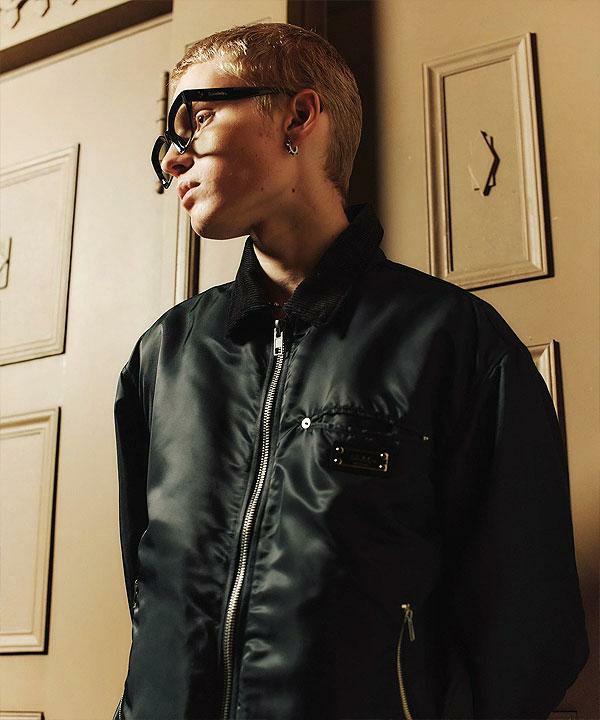 新品 サブサエティ ワークジャケットSubciety ブラック Lサイズ SUBCIETY サブサエティ FLIGHT NYLON WORK JKT