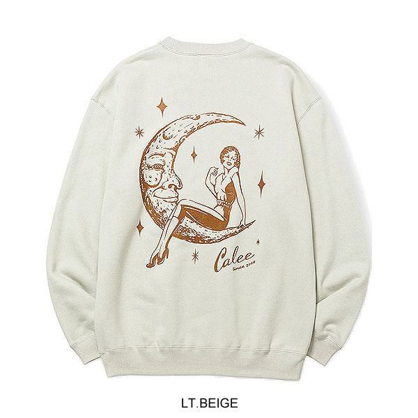 CALEE キャリー SYNDICATE RETRO GIRL CREW NECK SW -NATURALLY PAINT