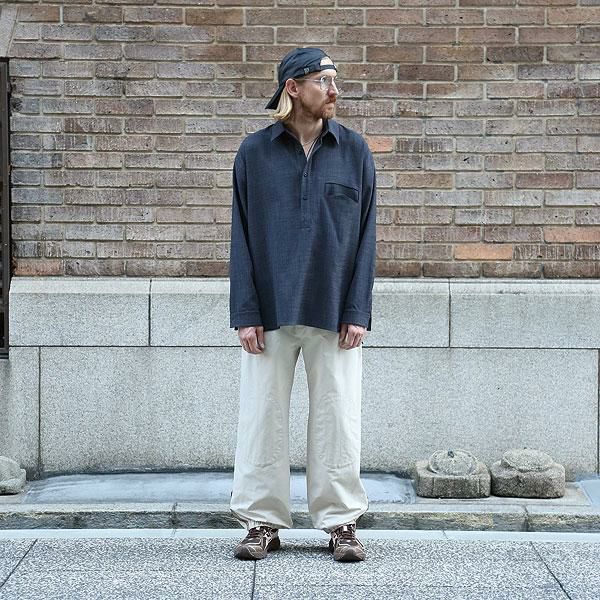 新品 クオルト 半袖 シャツ XL ネイビー quolt TOP-GAUZE SHIRTS プル
