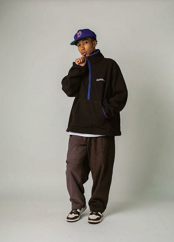 APPLEBUM アップルバム Fleece Half Zip Jacket -BROWN-