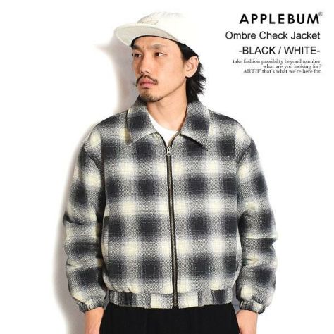 APPLEBUM アップルバム Ombre Check Jacket -BLACK/WHITE-