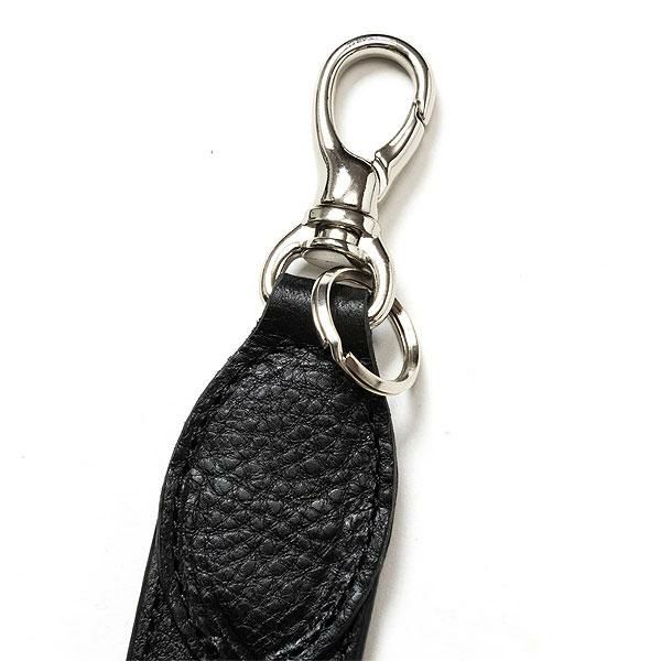 CALEE キャリー STUDS LEATHER FLAT LONG KEY RING