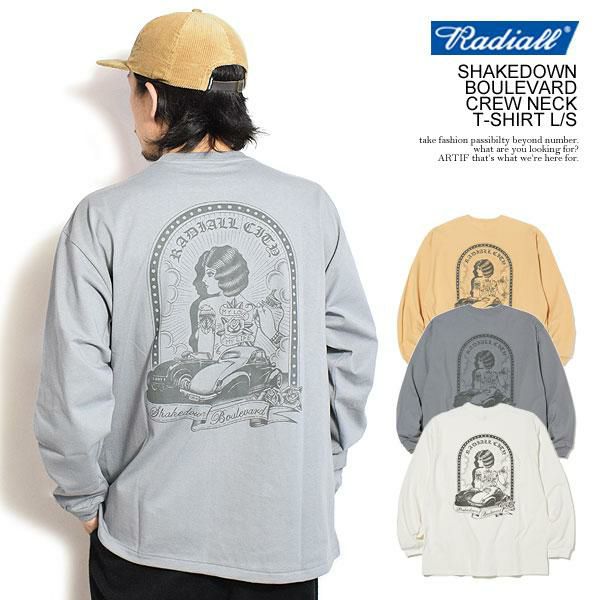RADIALL ラディアル SHAKEDOWN BOULEVARD - CREW NECK T-SHIRT L/S