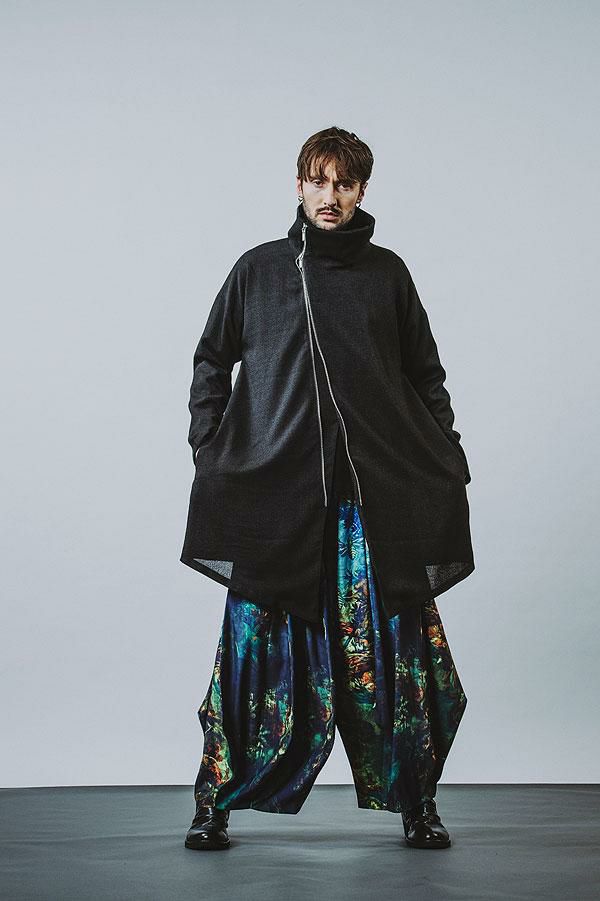 NO ID. BLACK ノーアイディー squidギャザーバギートラウザーズ